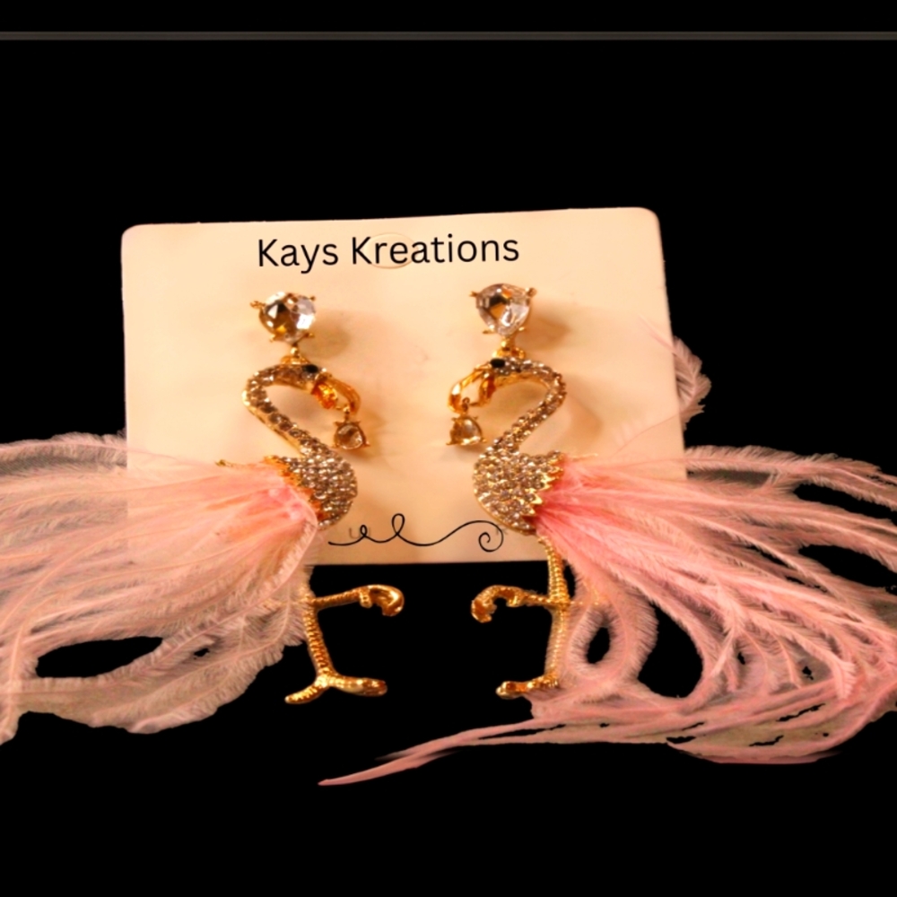 Gold Flamingo Earrings
